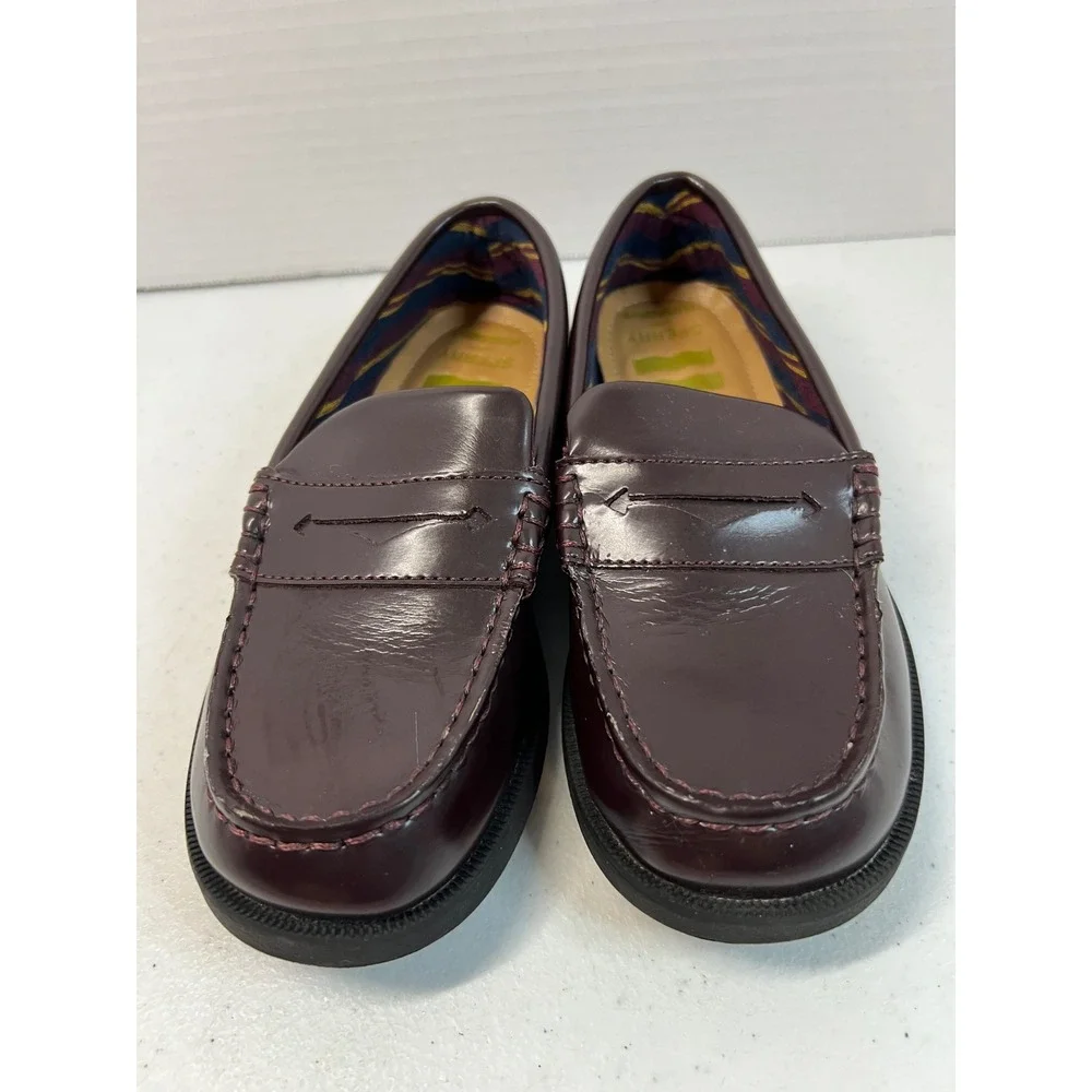 Sperry Kids Plushwave Penny Loafers Burgundy Dress Shoes Size 12.5M STK263476